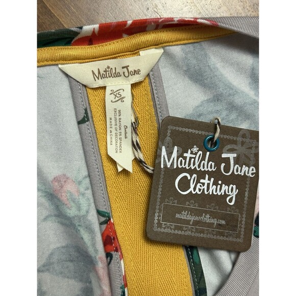 Matilda Jane Im A Dreamer Floral Shift Dress Size Small Long Sleeve‎ Flowy Gray - Picture 5 of 6